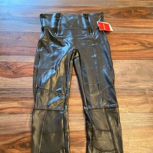 Spanx Zipper Leather Leggings